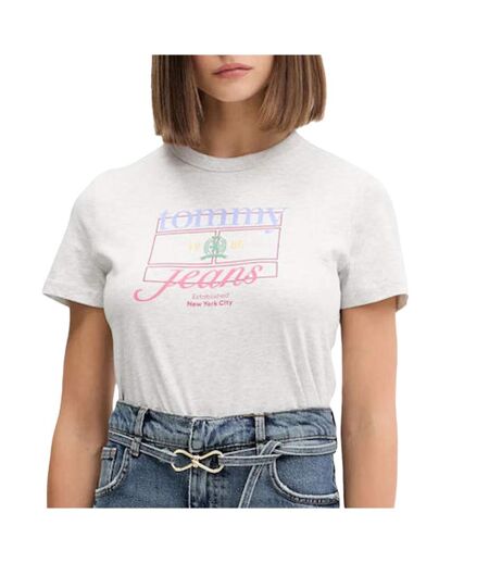 T-Shirt gris femme tommy hilfiger dw0dw21533