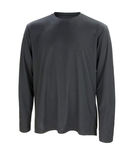 Spiro Mens Sports Quick-Dry Long Sleeve Performance T-Shirt (Black) - UTRW1493