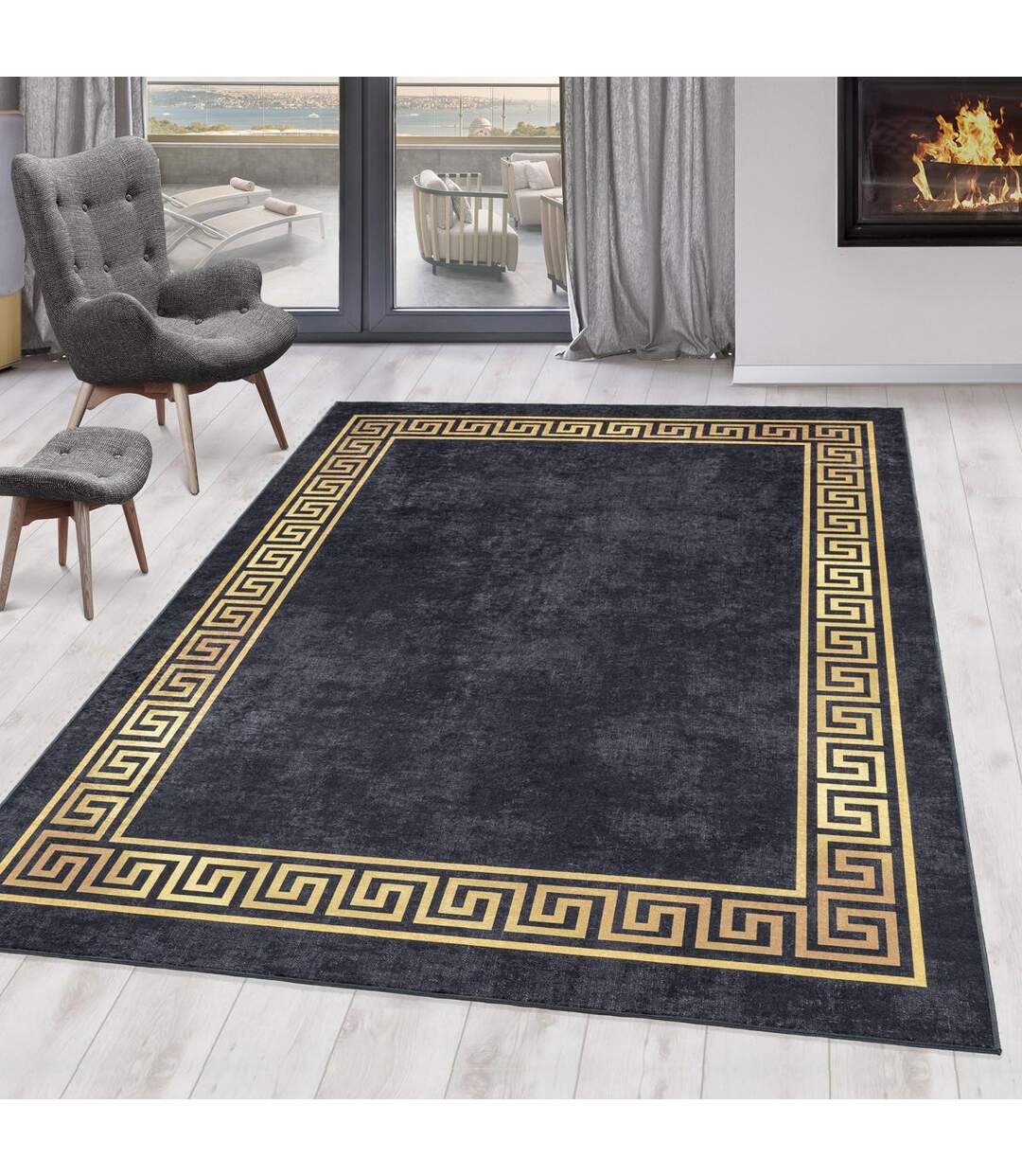 Tapis orient tissé motifs orientaux HUSLIA-2