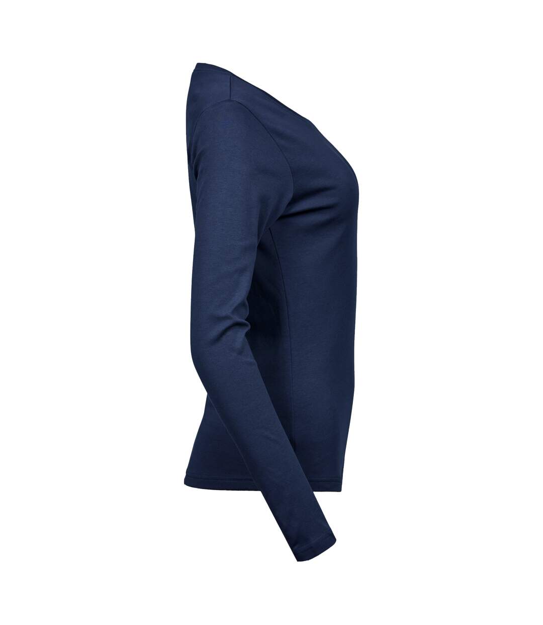 Womens/ladies Interlock Long-sleeved T-shirt Navy Tee Jays-4