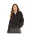 Womens/ladies Fisherman Knitted Zip Detail Jacket Black Brave Soul-2