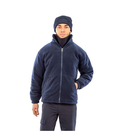 Mens quilted polartherm winter fleece jacket navy Result Core