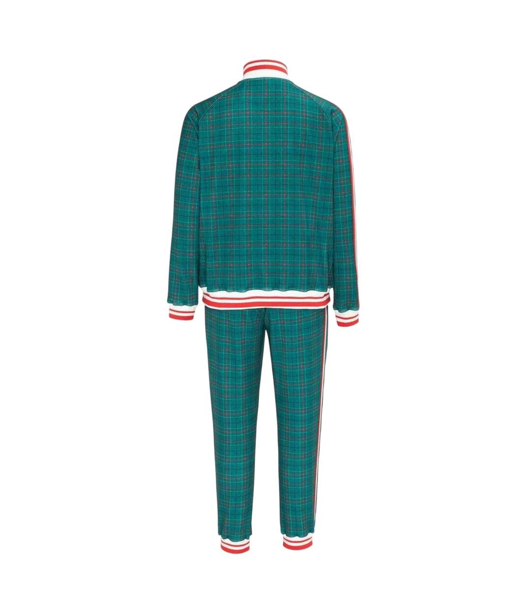 Mens Check Plaid Tracksuit Green Lonsdale-2