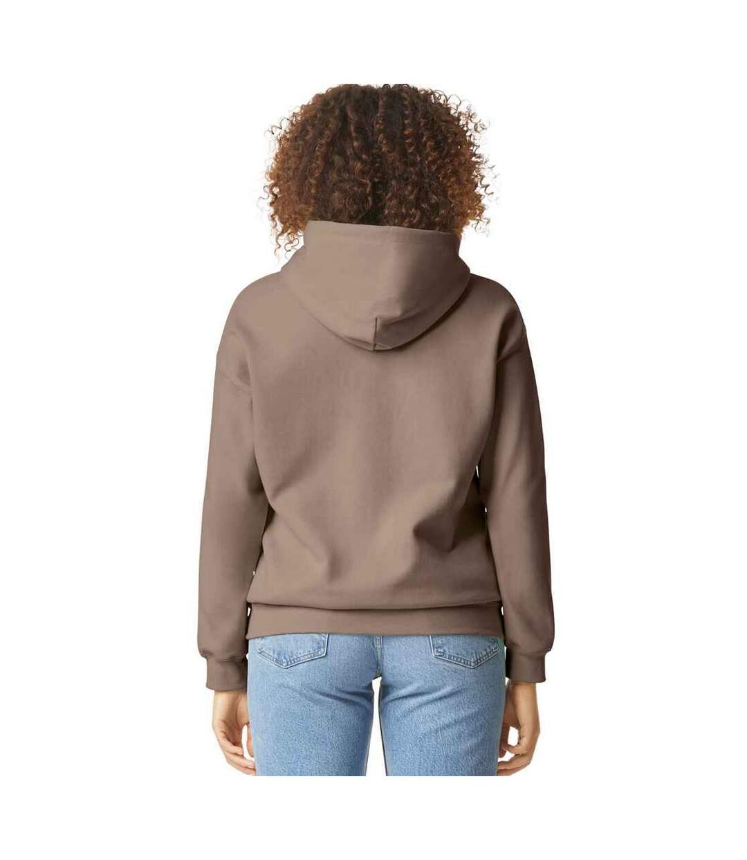 Mens Midweight Soft Touch Hoodie Brown Savana Gildan-3