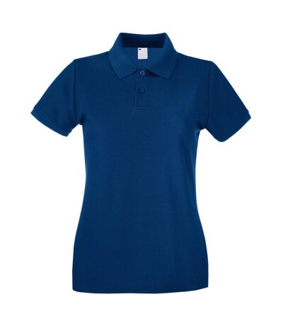 Womens/Ladies Fitted Short Sleeve Casual Polo Shirt (Navy Blue) - UTBC3906