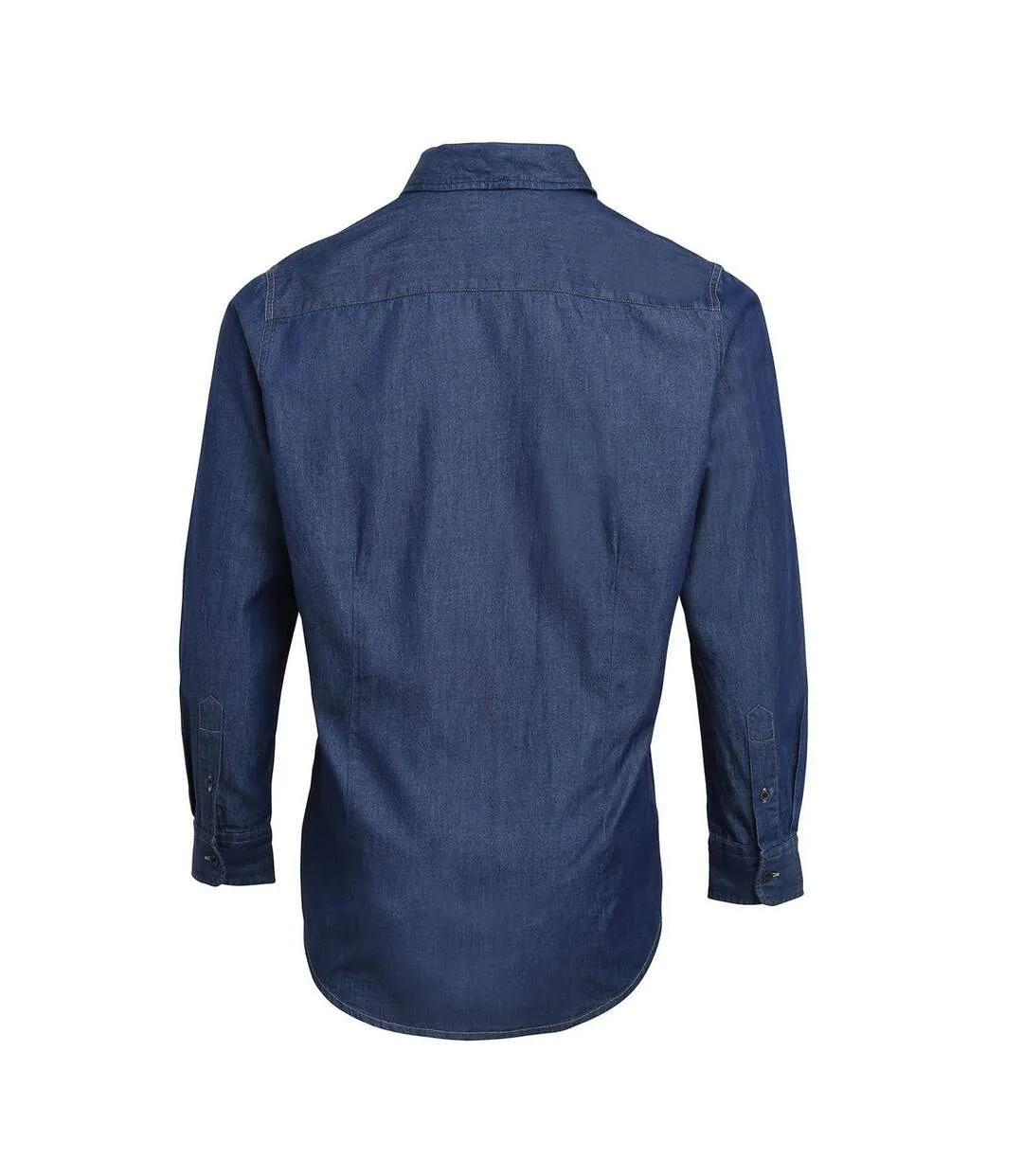 Mens Denim Jean Style Stitching Shirt Indigo Denim Premier-2