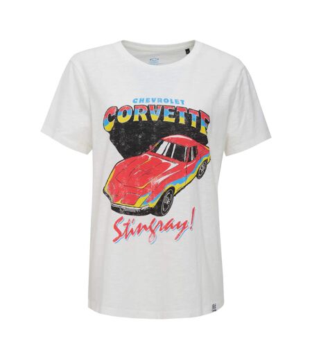 T-shirt Motif/style Contrasté Femme Blanc Cassé X