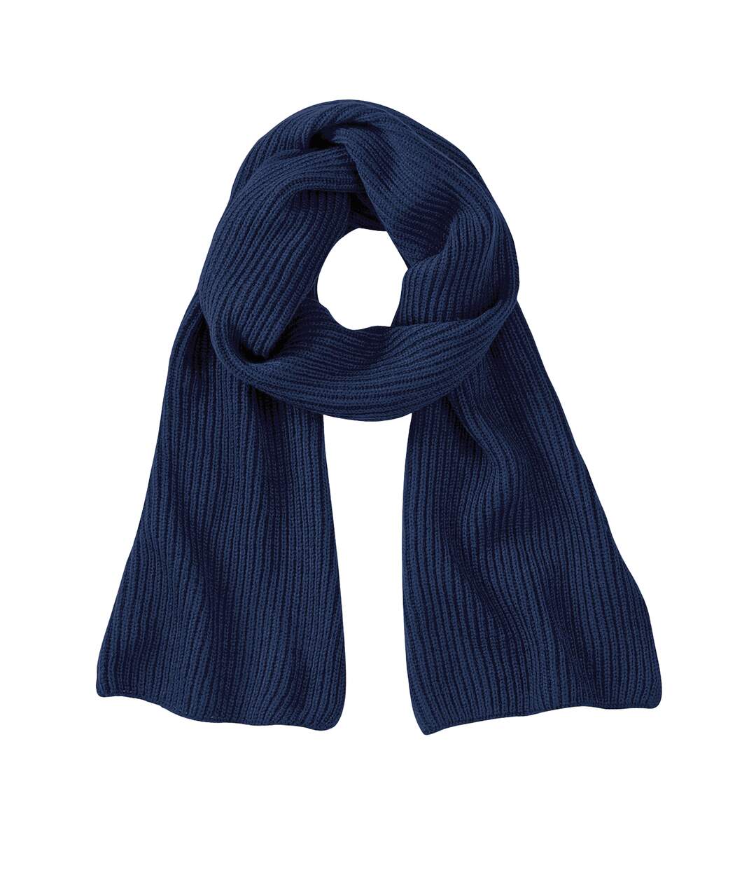 Unisex adult metro knitted scarf one size french navy Beechfield-1