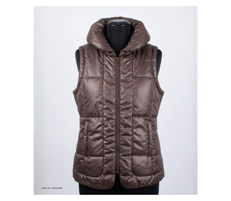 MAYFLOWER STAR1C - Gilet sans manches matelassé chocolat : élégance outdoor et confort