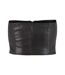 Womens/ladies Synthetic Leather Bandeau Top Black Urban Classics-2
