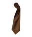 Premier Mens Plain Satin Tie (Narrow Blade) (Pack of 2) (Brown) (One Size)