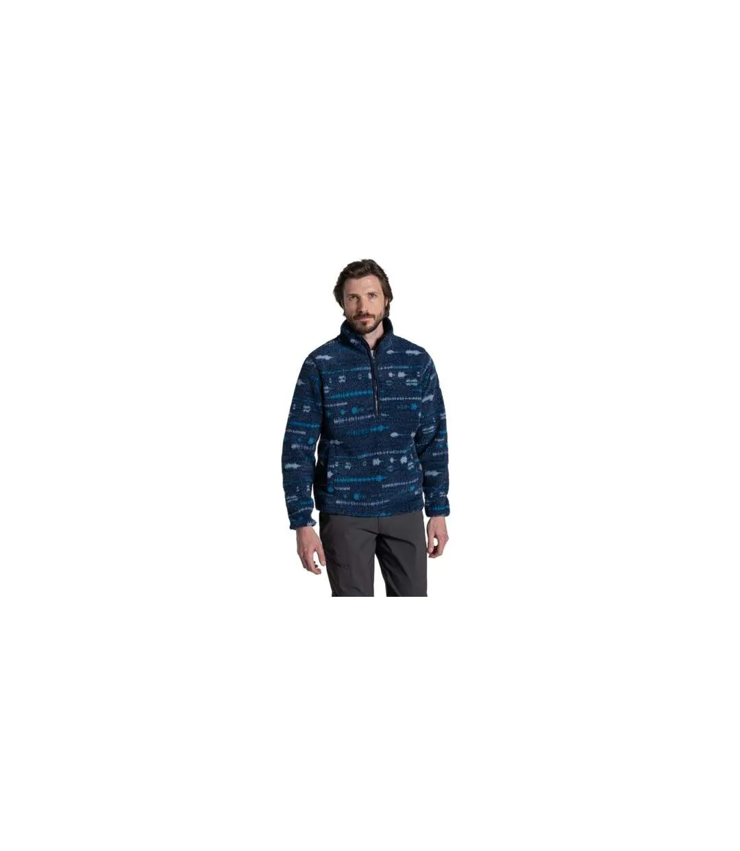 Haut Polaire Motif/style Paysage National Trust Rawthey Homme Bleu Marine Imprimé Craghoppers-1