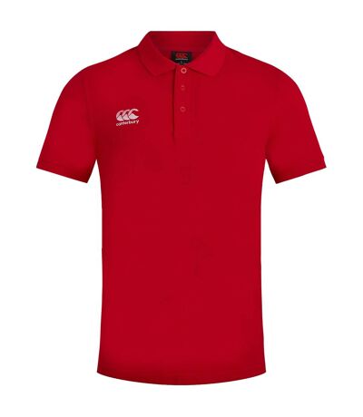 Canterbury Mens Waimak Short Sleeve Pique Polo Shirt (Red) - UTPC2463