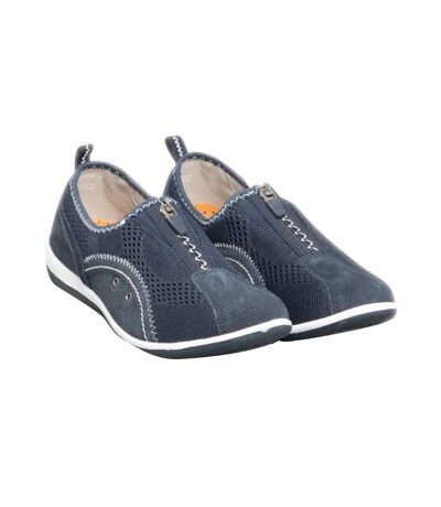 Boulevard Womens/Ladies Zip Elastic Gusset Leisure Shoes (Navy) - UTDF148