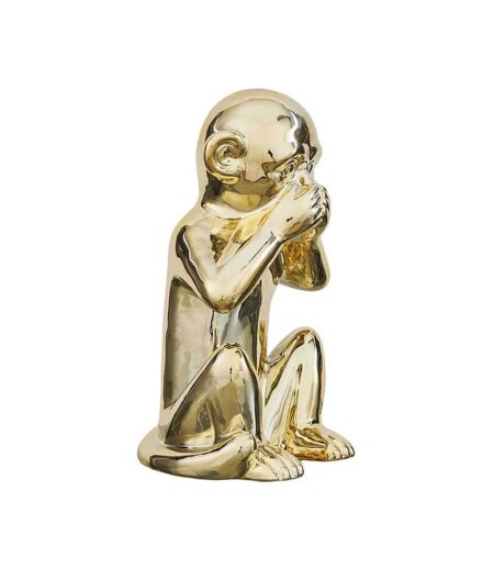 Statue en dolomite Singe 17 x 15 x 28 cm Or