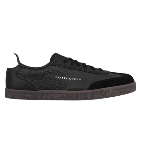 Mens Moorgate Leather Trainers Black Pretty Green