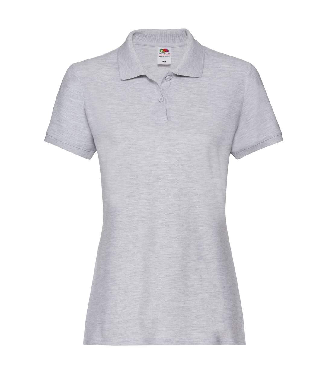 Polo premium femme gris chiné Fruit of the Loom