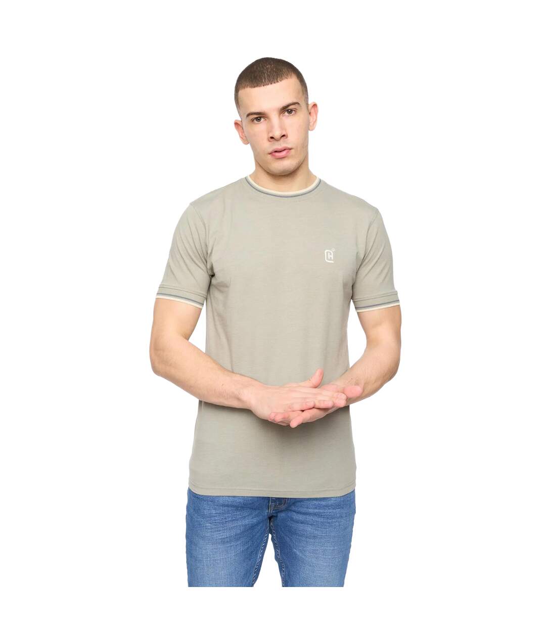T-shirt Deuxtip Homme Ombre Chiné Crosshatch-2