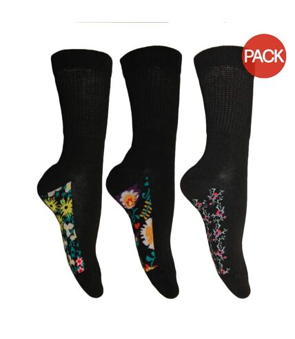 Chaussettes diabétiques très larges femme noir Simply Essentials