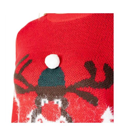 Pull de Noël Rouge Femme Only Xmas Winter