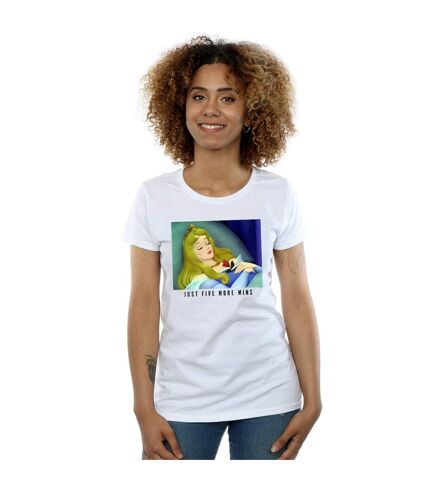 Disney Princess Womens/Ladies Sleeping Beauty Five More Minutes Cotton T-Shirt (White)