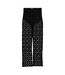 Womens/ladies Crochet Wide Leg Trousers Black Off White-2