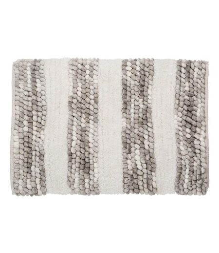 Tapis de Salle de Bain Rayé 50x75cm Gris