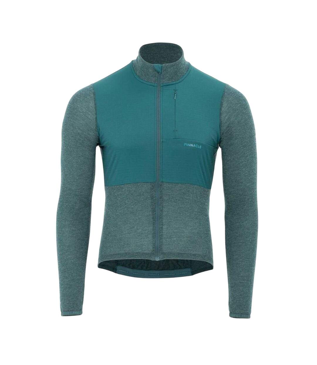 Mens Merino Long-sleeved Cycling Jersey Green Marl Pinnacle-1