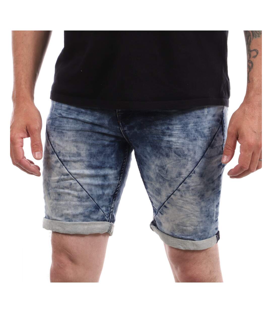 Short en jean Bleu Délavé Homme Sublevel Denim-1