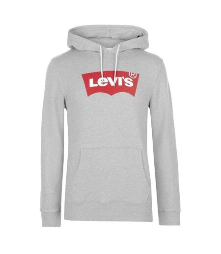 Mens Batwing Cotton Blend Kangaroo Pocket Hoodie Grey Levis