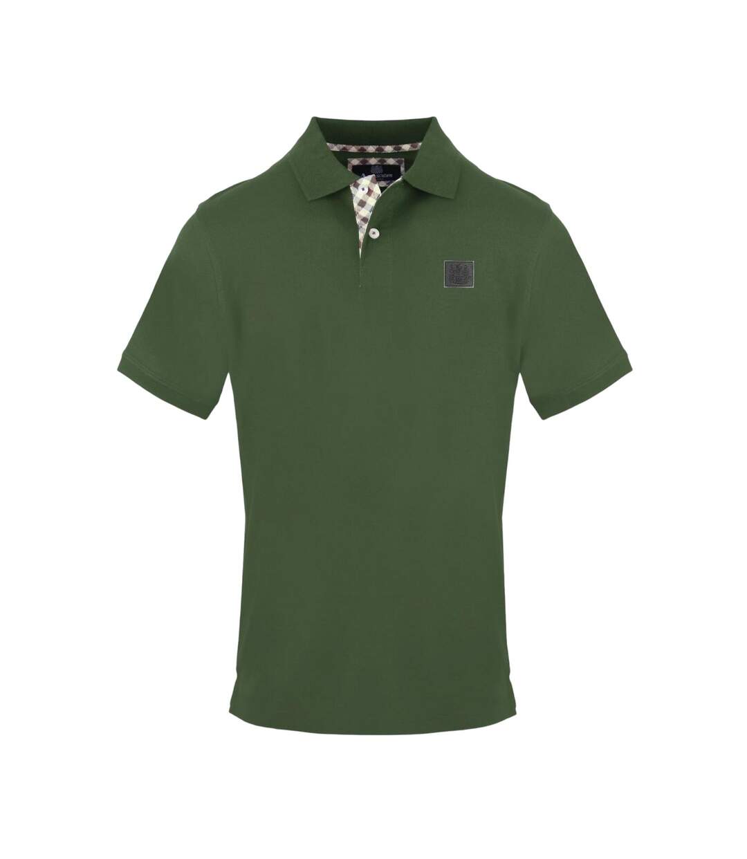 Polo Motif/style Badge Homme Vert Kaki Aquascutum-1