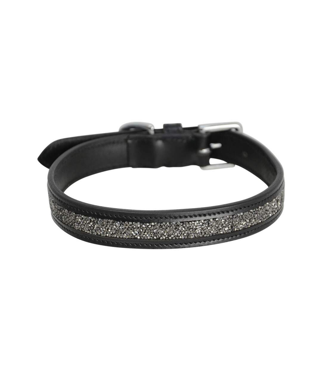 Dog collar 12in black Hy Encrusted-1