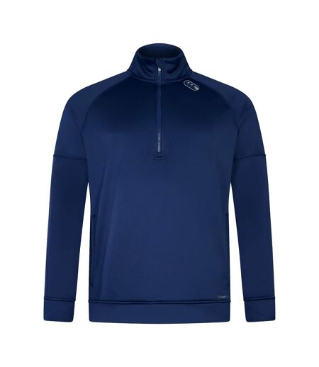 Mens Half Zip Fleece Top Medieval Blue Canterbury
