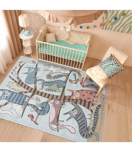 Tapis enfant tissé motif animaux KIDCHIC