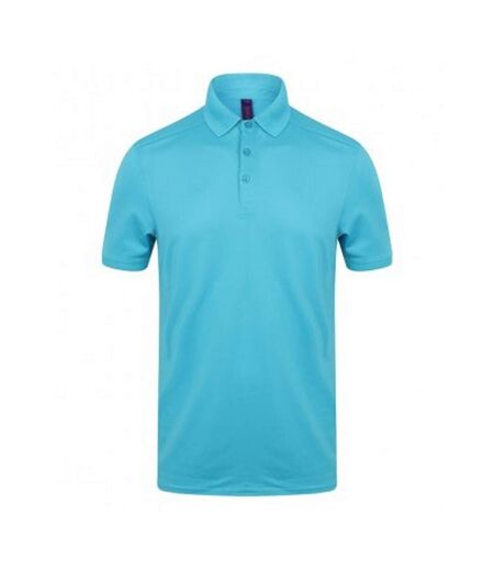 Henbury Mens Stretch Microfine Pique Polo Shirt (Turquoise)