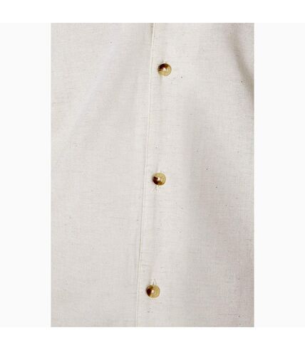 Mens linen blend revere collar short-sleeved shirt off white Burton