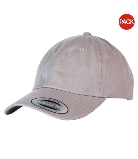 Lot de 2  casquettes de baseball adulte gris Yupoong