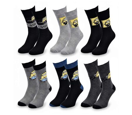 Minions - Chaussettes Homme Licence Pack de 6 MIX SURPRISE