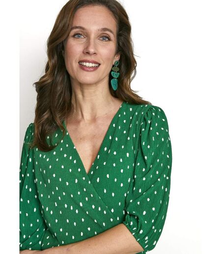 Robe mi longue cache-coeur pois