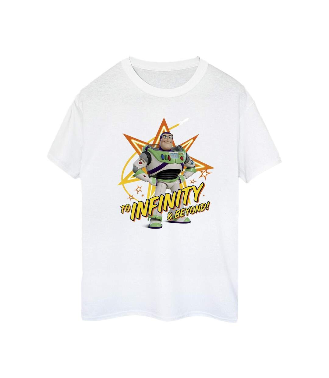 Disney Womens/Ladies Toy Story Buzz To Infinity Cotton Boyfriend T-Shirt (Blanc) - UTBI46922-1