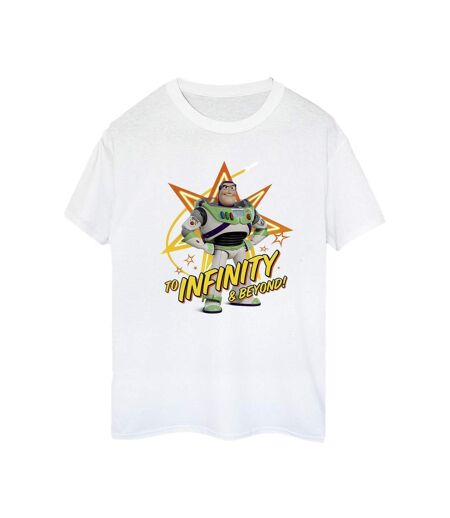 Disney Womens/Ladies Toy Story Buzz To Infinity Cotton Boyfriend T-Shirt (Blanc) - UTBI46922