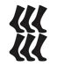 FLOSO Mens Plain 100% Cotton Socks (Pack Of 6) (Black) - UTMB183