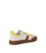 Womens/ladies Bedford Leather Flat Trainers White Yellow Ralph Lauren-3