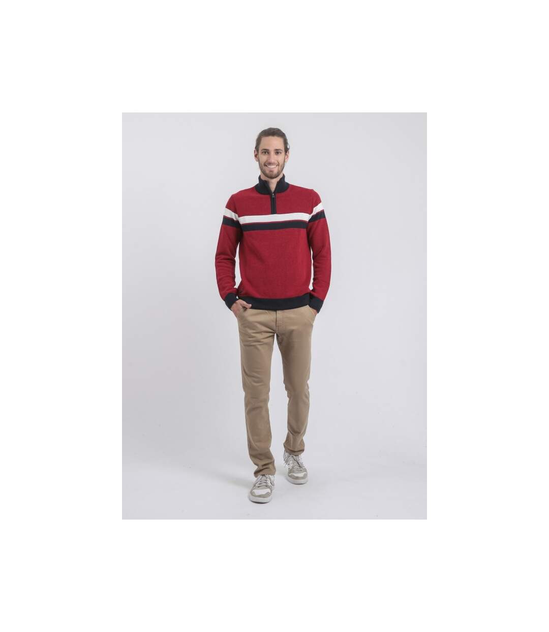 Pull col montant zippé pur coton LODJEFF-4