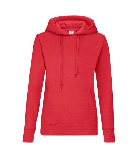 Fruit of the Loom Womens/Ladies Classic 80/20 Lady Fit Hoodie (Red)