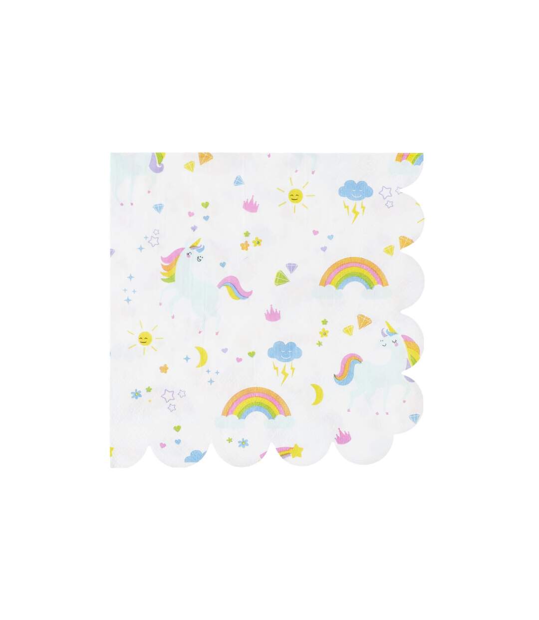 Lot de 20 Serviettes en Papier Licorne 33x33cm Blanc-1