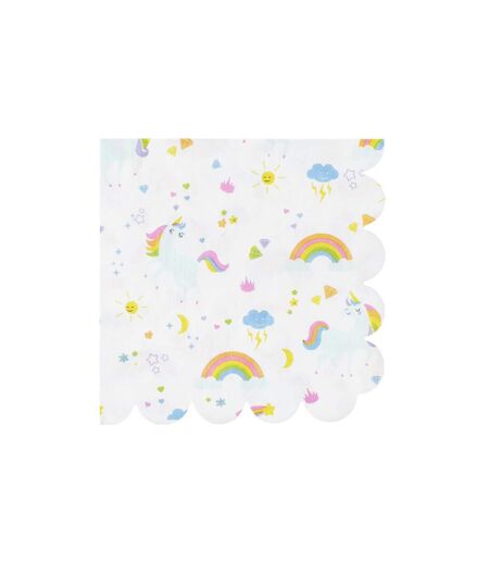 Lot de 20 Serviettes en Papier Licorne 33x33cm Blanc