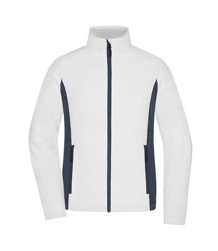 Veste polaire de travail stretch - Femme - JN1859 - blanc et gris carbone