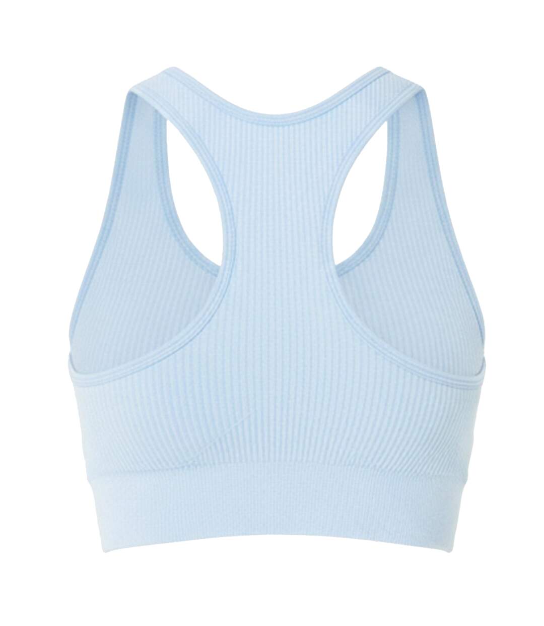 Brassière De Sport Motif/style Côtelé Femme Bleu Pâle USA-4