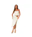 Ensemble Jupe Mi-longue Femme Beige Gris Missy Empire-1